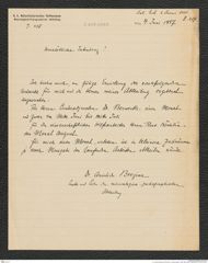 k.k. naturhistorisches Hofmuseum, Intendanzakten 1885-1896 (Hauer), Aktenzahl Z.219/1887, Seite 1